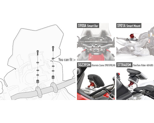 Givi Smart Bar Монтажний Набір для Suzuki/YAMAHA Чорний