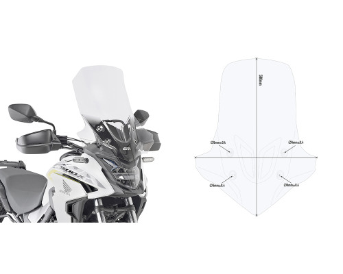 Givi CB 500 X Вітрове скло Прозоре 58x45 см 2019