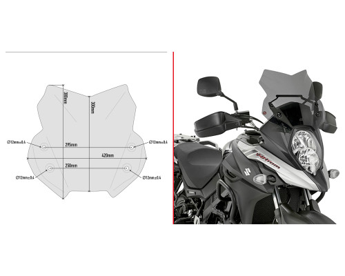 Givi DL 650 V-Strom Вітрове скло Димчасте 30x42 см для Suzuki 2017-2018
