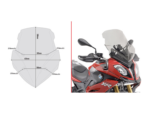 Givi скло Вітрове скло Димчасте 50x43,5 см BMW S 1000 XR 2015-2019