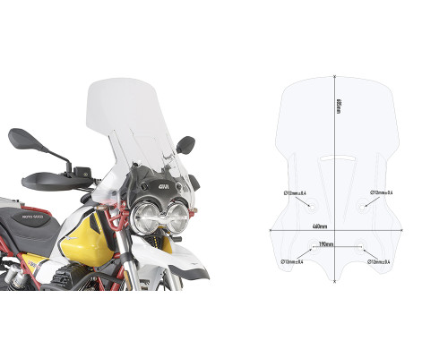 Givi V85 TT Вітрове скло Прозоре 68,5x46 см 2019