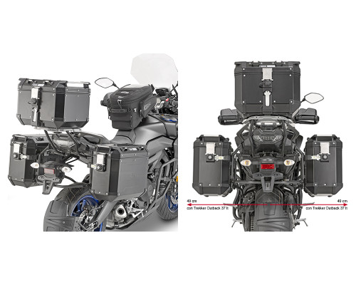 Givi Outback Стелаж Бічні футляри для YAMAHA Tracer 900 / Tracer 900 GT 2018 Чорний