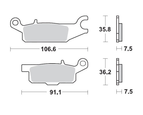 Гальмівні колодки moto-master kh443 sinter metal oem: 11 (sinterpro racing) yamaha: yfm 700 grizzly передня ліва