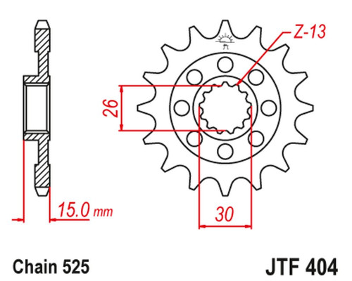Jt передня зірочка 2198 17 bmw s1000rr '09-'19 з гумою (219817jtrb) (ланцюг 525)