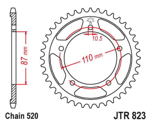 Jt задня зірочка 795 47 suzuki dl 250 v-strom '17-19, sfv 650 gladius '09-14 (+1) (79547jt) (ланцюг 520)