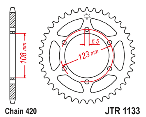 Задня зірочка jt 4412 59 aprilia sx 50 -18-19 (441259jt) (ланцюг.420)