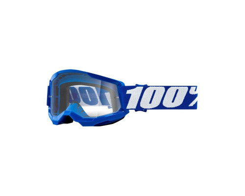100 PROCENT Strata 2 Youth Junior Мотокросові Окуляри Прозора Лінза Розмір Юніор Синій/Білий