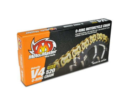 Moto-master приводний ланцюг v4-520g o-ring золотий ланцюг приводний ланцюг золотого кольору (120 лань, зажим в комплекті)