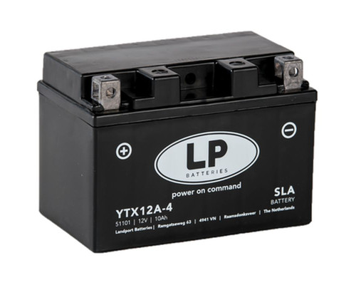 Батарея landport ytx12a-4 (ms ltx12a-4) (yt12a-bs) 12v 10ah (150x88x105mm) sla не потрібно обслуговується - залито (6)