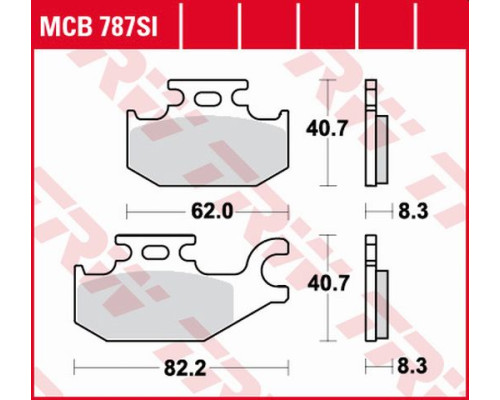 Гальмівні колодки trw lucas kh413 sinter offroad suzuki lta / ltf 400 08-, lta 450 06-12, lta 500 09-, lta 700 05-07, lta 750 08-, передні