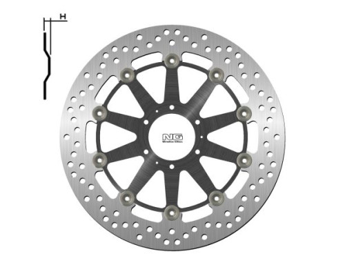 Ng передній гальмівний диск honda xl 1000v 99-13, cb 1100ex / abs 14-18 (296x62x5mm) (6x6.5mm) плаваючий (алюмін. центр)