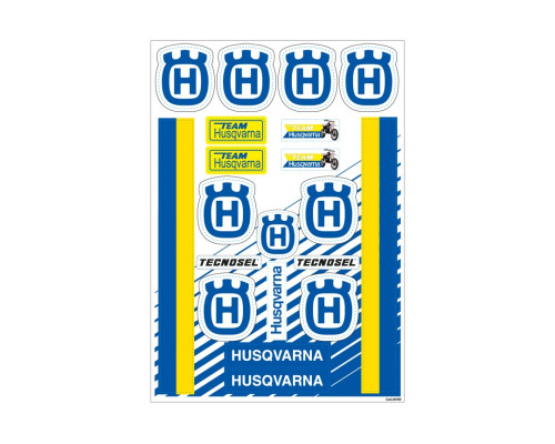 Tecnosel (blackbird) набір рекламних наклейок (вінірів), вінтажний логотип husqvarna