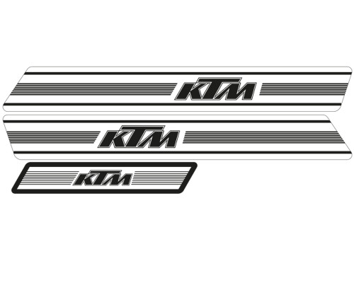 Tecnosel (blackbird) набір наклейок (вінірів) ktm gs '74-'76, репліка oem ktm, білий фон
