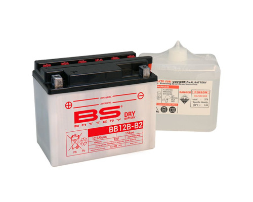 Bs батарея bb12b-b2 (yb12b-b2) 12v 12ah 160x80x160 можна обслуговуватися - електроліт окремо (155a) (4) ue2019/1148