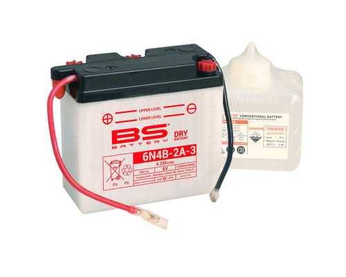 Bs battery 6n4b-2a-3 6v 4ah 102x48x96 можна обслуговуватися - електроліт окремо (12) ue2019/1148