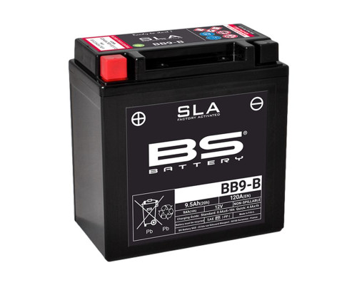 Bs батарея bb9-b (fa) 12v (yb9-b) 9ah 135x75x139 не обслуговується - залит (120a) (6)