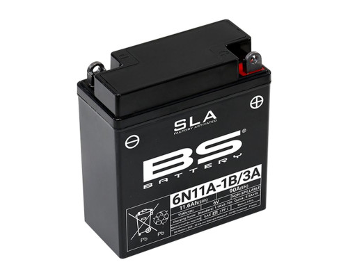 Батарея bs 6n11a-1b/3a (fa) 6v 11ah 121x58x130 не обслуговується - залит (90a) (10)