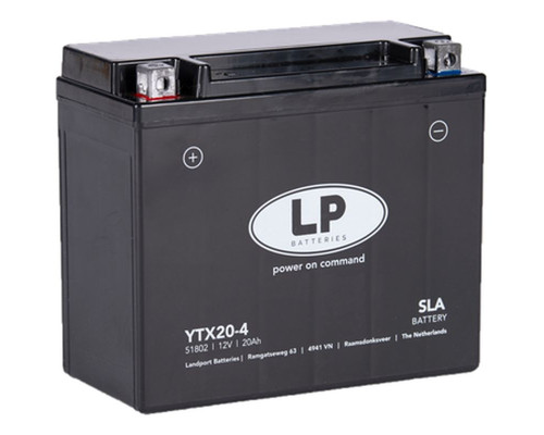 Батарея landport ytx20-4 (ms ltx20-4) (yb18a/ytx20-bs) 12v 20ah (175x87x155mm) (310a) (sla не потрібно обслуговуватися - залито (4)
