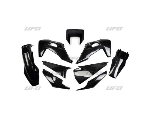 Пластиковий набір UFO husqvarna te 150 / 250 / 300 '20-'23, fe 250 / 350 / 450 / 501 '20-'23 з кришкою лампи чорний (hu623e001) (hu623e001)