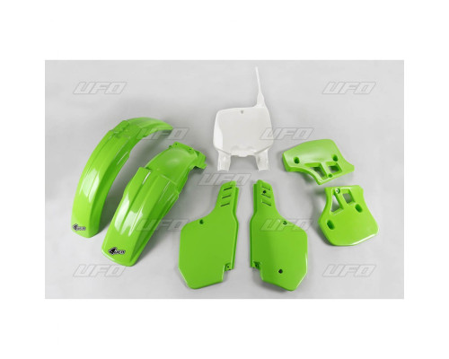 Комплект пластиковий UFO kawasaki kx 500 '96-'99 колір oem (зелений/білий) (ka186e999) (ka186e999)