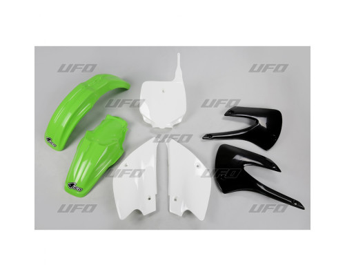Набір пластикових обвісів kawasaki kx 85 '01-'13 колір oem '10 (зелений/білий/чорний) (ka214e999) (ka214e999)