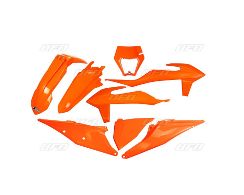 Пластиковий набір UFO ktm exc 125 '20-'21, exc 250 / 300 tpi '20-'23, exc-f 250 / 350 / 450 / 500 '20-'23 з кришкою лампи помаранчевий (kt527e127)