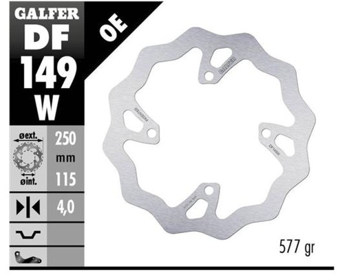 Galfer задній гальмувальний диск kawasaki kx 250f/x '20-, kx 450f '19- wave (250x115x4mm)