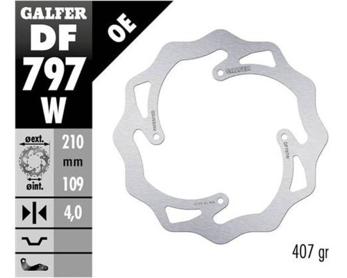 Galfer задній гальмувальний диск ktm sx 85 '11-'20, sx 150 '15-'18, freeride 250/350 '13-, freeride e '12-, wave (210x106x4mm)