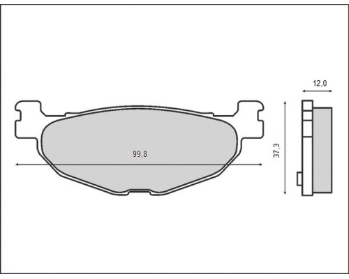 Гальмівні колодки brenta kh408 (органічні) YAMAHA majesЗАДНІ400, t-max 500, mbk, задні (ft 3078)