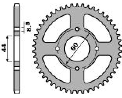 Cht задня зірочка 832 52 (832-52) yamaha dt 50r 97-98 (jtr832.52)* (ланцюг 420) - можна заміна на 4461 52 (jtr1832.52)