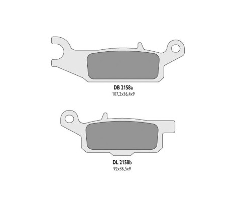 Гальмувальні колодки delta braking kh446 YAMAHA yfm 550 grizzly '11-14, yfm 700 grizzly '07-18 задні праві - заміна db2158mx-d та db2158qd-d