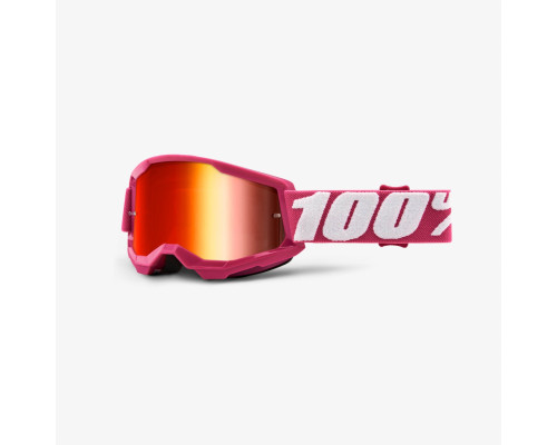 100 PROCENT Strata 2 Youth Junior Окуляри Дзеркальна Червона Лінза Рожевий/Білий