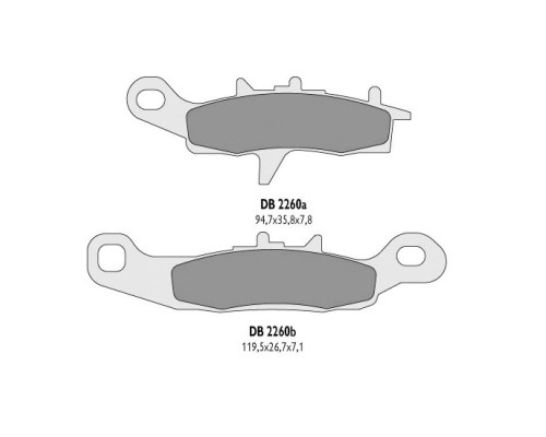 Гальмівні колодки delta braking kh258, kh349 - заміна db2260mx-d та db2260qd-d