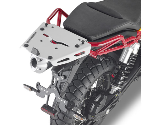 Kappa V85 TT Стійка для центрального кофра Алюмінієва Monokey 2019 Срібляста
