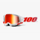 100 PROCENT, FA20 Racecraft 2, мотокросові Окуляри , дзеркальна червона лінза, білий/червоний