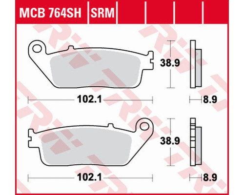 Гальмівні колодки trw lucas zf kh142 sinter honda fjs 400 silverwing '06-'16, fjs 600 silverwing '01-'16, yamaha xc 125 majesЗАДНІ'14-'15, triumph bonneville t100 '02-'20, bonneville t120/thruxton 1200 '16-'20, su zuk