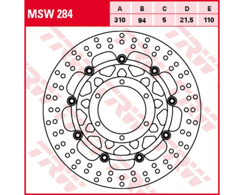 Trw lucas zf передній гальмівний диск honda ctx 1300 '14-'16, stx 1300 paneuropean '02-'16 (310x94x5mm)
