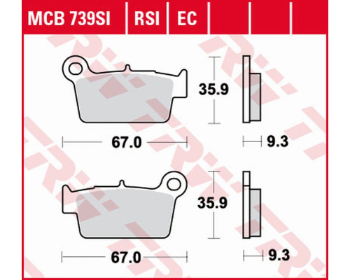 Гальмівні колодки trw lucas zf kh367 organic aprilia rxv/sxv 450/550 '06-'15, beta rr 125/200/250/300/350/390/400 '09-, kawasaki kx-f 250/450 '04-, klx 450r '07-, suzuki rm-z 250/450 '04-, yamaha yz 125/250 '03-'06, wr-f/yz
