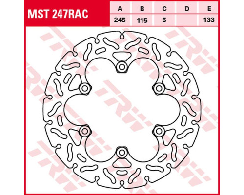 Trw lucas zf задній гальмівний диск ducati monster 600/620/695/750/800/900/916/1000 '93-'06, yamaha fzr 600 '89-'95, fzs 600 fazer '98-'03, xj 600 diversion '98-'03, xt 660r/x '04 -'16, xt 600z '08-'1