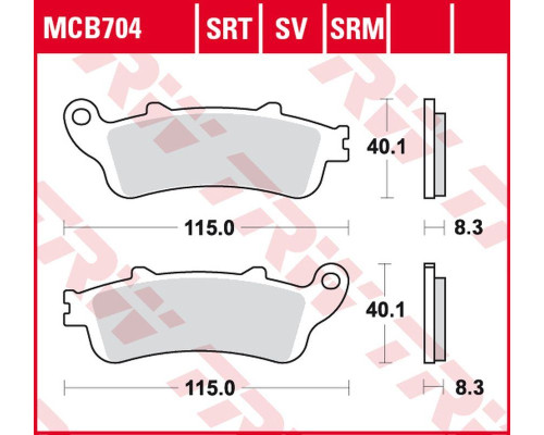 Тормозні колодки trw lucas zf kh281 sinter honda nss 250 jazz '01-'04, fjs 400 silverwing '06-'08, fjs 600 silverwing '01-'10 передні