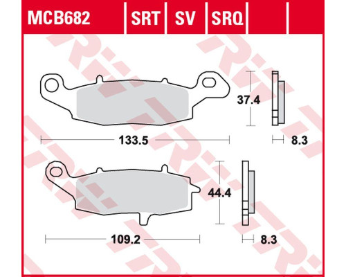 Тормозні колодки trw lucas zf kh229 sinter kawasaki ninja 400 '11-, er-6 '06-'16, vn 900 '06-'17, vn 1500/1600 '00-'08, vn 1700 '09-'17, suzuki gsf 600/650 bandit '00-'06, d l 650 v-strom '04-, sv 650 '0