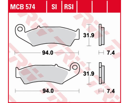 Trw lucas zf гальмівні колодки kh125 organic honda xlr 125r '98-'99, nx 250 '88-'95, xl 250r baja '88-'91, xr 250r '88-'95, xr 600r '88-'99 передні