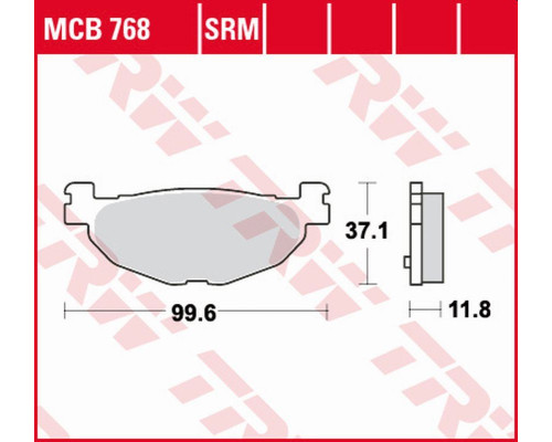 Тормозні колодки trw lucas zf kh408 organic beta evo 80 '09-, передні, yamaha yp 400 majesЗАДНІ'04-'13, xp 500 t-max '04-'11 задні