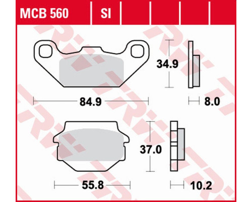 Гальмівні колодки trw lucas zf kh sinter offroad kawasaki kfx 250 '87-'04, kef 300 lakota '95-'03, suzuki lt-r 250 '87-'90, lt-r 500 '87-'95 передні yamaha tdr 125 '91-'92 задні