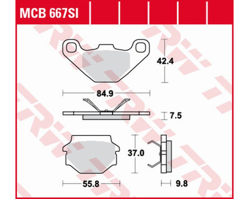Trw lucas zf гальмівні колодки kh067 sinter offroad aprilia mx 125 '03-'07, rx 125 '00-'01, cagiva wmx 125 '89-, задні
