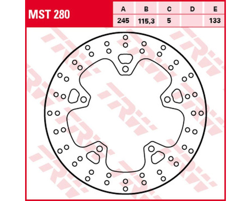 Trw lucas zf задній гальмівний диск yamaha xj6 600f diversion, xj6 600n/s '09-'16, (245x115x5mm)