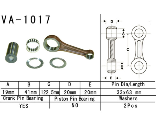 Шатун vesrah HONDA trx 450 fourtrax foreman '95-'01 (va1017) (made in japan)