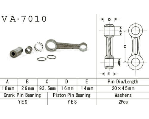 Шатун vesrah suzuki rm 80 (rm80) '91-'01 (va7010) (зроблено в японії)