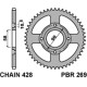 Pbr задня зірочка 269 44 c45 honda daelim vc 125s 96-99 (ланцюг 428) (jtr269.44)
