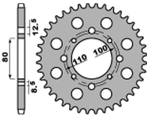 Pbr задня зірічка 333 41 honda cb 750k 78 (ланцюг 630) (jtr333.41)